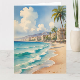 Vintage Style Cote D'Azur French Travel Card