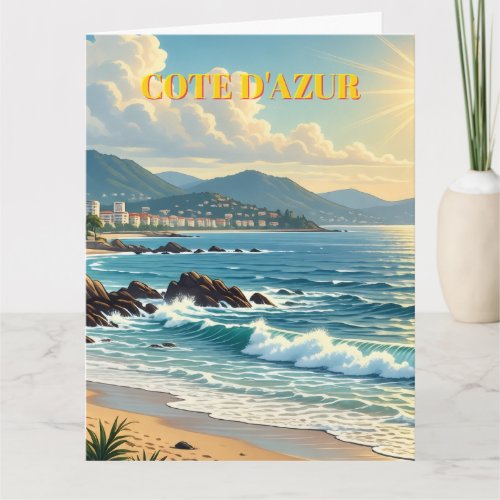 Vintage Style Cote D'Azur French Travel  Card