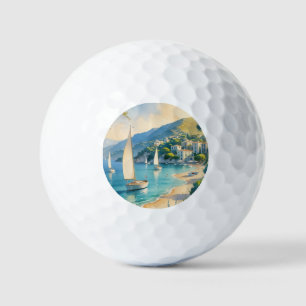 Vintage Style Cote D'Azur French Travel  Golf Balls