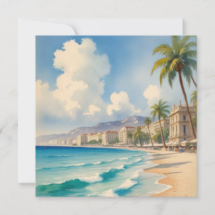 Vintage Style Cote D'Azur French Travel Holiday Card