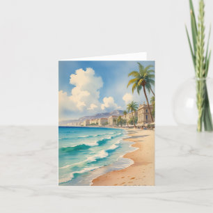 Vintage Style Cote D'Azur French Travel Holiday Card