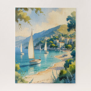 Vintage Style Cote D'Azur French Travel Jigsaw Puzzle