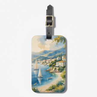 Vintage Style Cote D'Azur French Travel  Luggage Tag
