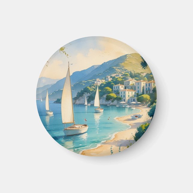 Vintage Style Cote D'Azur French Travel  Magnet (Front)