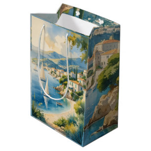 Vintage Style Cote D'Azur French Travel  Medium Gift Bag