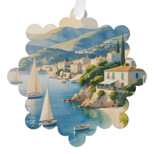 Vintage Style Cote D'Azur French Travel  Ornament Card