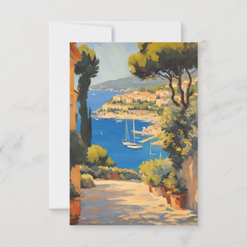 Vintage Style Cote DAzur French Travel Painting Card