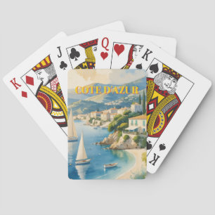 Vintage Style Cote D'Azur French Travel Poker Cards
