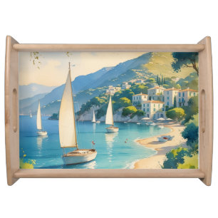 Vintage Style Cote D'Azur French Travel  Serving Tray