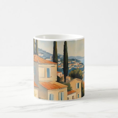 Vintage Style Cote DAzur French Travel Watercolor Coffee Mug