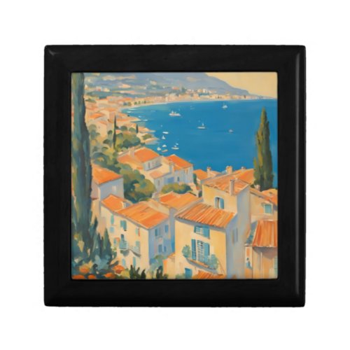 Vintage Style Cote DAzur French Travel Watercolor Gift Box