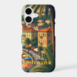 Vintage Style Cote D'Azur Travel Illustration iPhone 17 Case