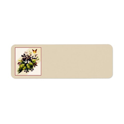 Vintage Style Country Floral Scene Address Labels