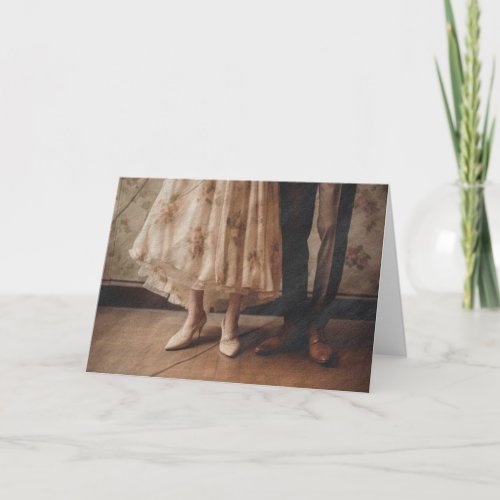 Vintage Style Couple Congratulations Thank You Card