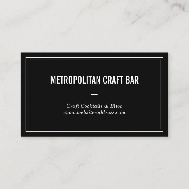 Vintage Style Craft Bar, Restaurant Business Card (Front)