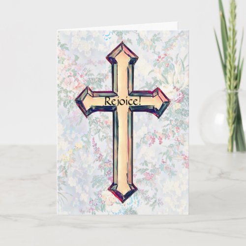 Vintage Style Cross Faith Easter Card Scripture