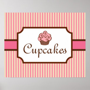 Vintage Style Cupcake Bakery Art Print
