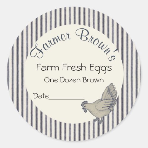 Vintage Style Custom Farm Fresh Eggs Sticker