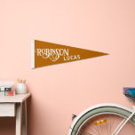 Vintage Style Custom Kids Name Camel Wool Felt  Pennant Flag<br><div class="desc">Decorate your child's room with this beautiful vintage script name pennant flag. The flag features a lovely vintage retro inspired design with a Camel background and modern calligraphy monogram and name in white.</div>