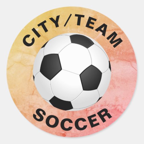 Vintage Style Customizable Soccer Classic Round Sticker