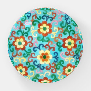 Vintage Style Cute Flowers Floral Art Glass Paperweight