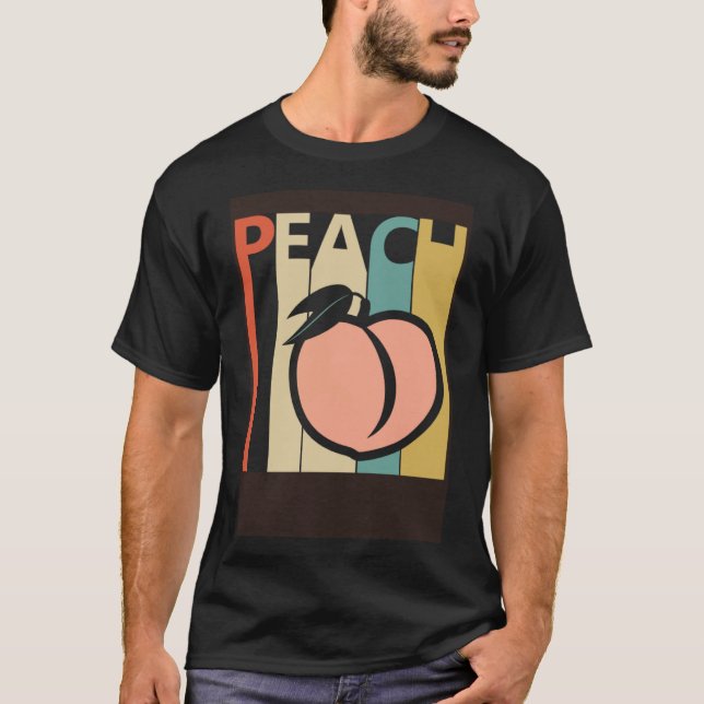 Vintage style Cute Peach Fruit T-Shirt (Front)