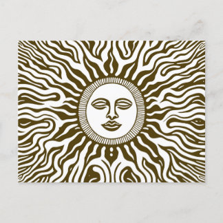 Vintage Style Decorative Summer Sun Design Postcard