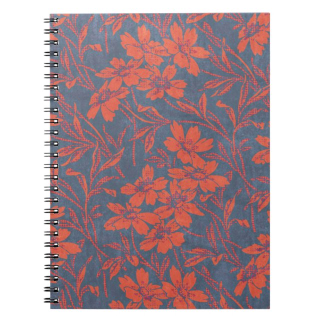 Vintage Style Denin Floral Spiral Notebook (Front)