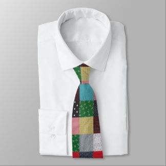 vintage style design with colorful patchwork neck tie