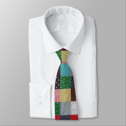 vintage style design with colorful patchwork neck tie