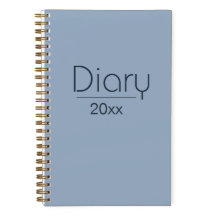 Vintage Style Diary With Year | Blue-Gray Diary
