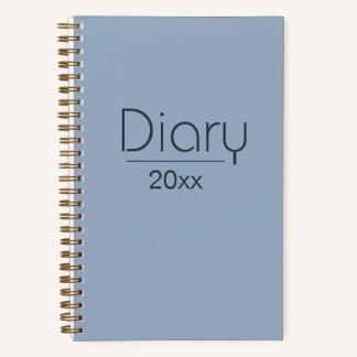 Vintage Style Diary With Year | Blue-Gray Diary Notebook