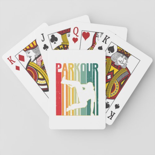 Vintage Style Distressed Parkour Retro Silhouette Playing Cards
