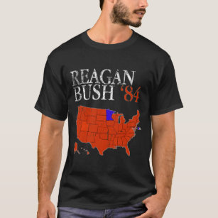 Vintage Style Distressed Reagan Bush &x27;84 Retro T-Shirt