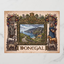 Vintage-Style Donegal, Ireland Premium Postcard | 