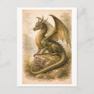 Vintage-Style Dragon (Myth Series) Illustration Postcard