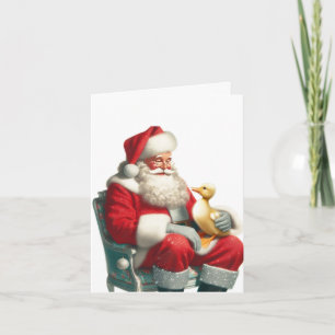 Vintage Style Duckling Christmas Card