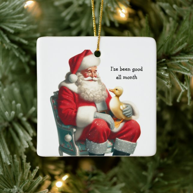 Vintage Style Duckling Christmas Ornament (Tree)