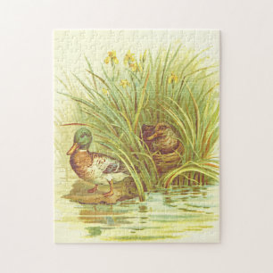 Vintage Style, Ducks Near the Water Puzzle