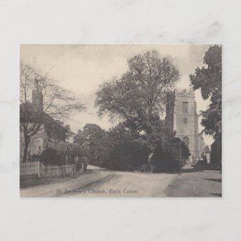Vintage Style Earls Colne Church View Postcard by stuARTcreations at Zazzle