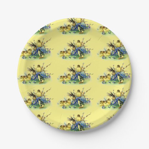 Vintage Style Easter Bunny Paper Plates