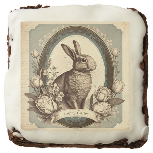 Vintage Style Easter Spring Bunny Brownies