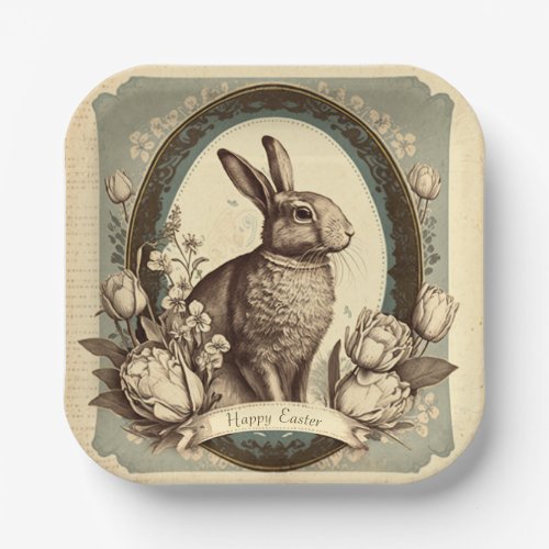 Vintage Style Easter Spring Bunny Napkins Paper Plates