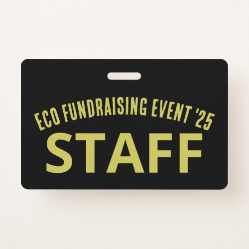 Vintage_Style Eco Fundraising Event Staff Badge