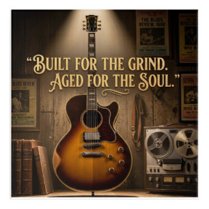 Vintage-Style Electric Archtop Guitar Acrylic Print