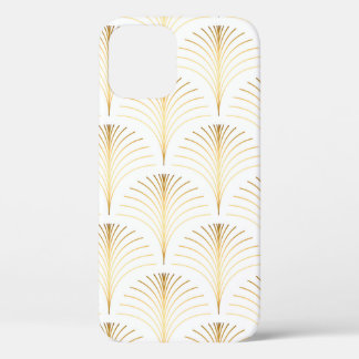 Vintage style elegant floral art deco repeat fan p iPhone 12 case