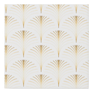 Vintage style elegant floral art deco repeat fan p faux canvas print