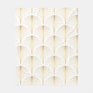 Vintage style elegant floral art deco repeat fan p fleece blanket