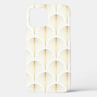 Vintage style elegant floral art deco repeat fan p iPhone 12 case