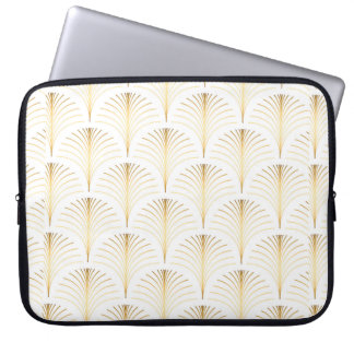 Vintage style elegant floral art deco repeat fan p laptop sleeve